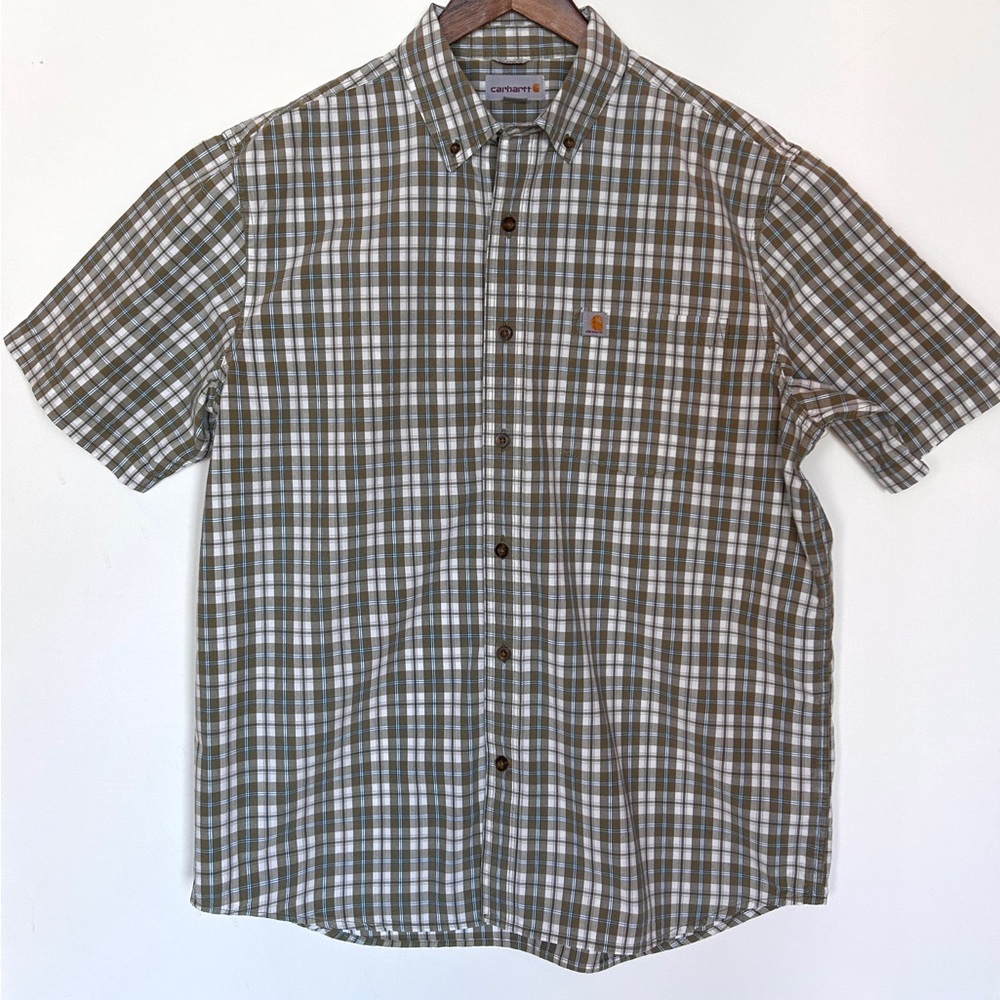 Carhartt Relaxed Fit Plaid Button-Down Shirt | Short Sleeve | Men’s L